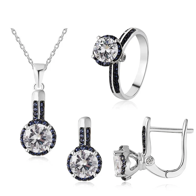 
Newest arrival 925 sterling silver set zircon wedding jewelry sets for women 