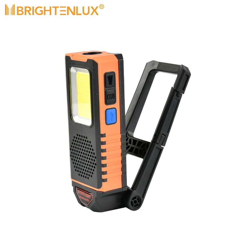 Manufacturer High Power COB and XPG led 6 Modes Spotlight Speaker Audio Outdoor USB charging Working Light