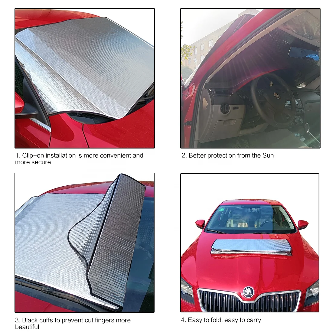 Factory Direct High Quality Foldable Front Window Car Windscreen Sun Shade