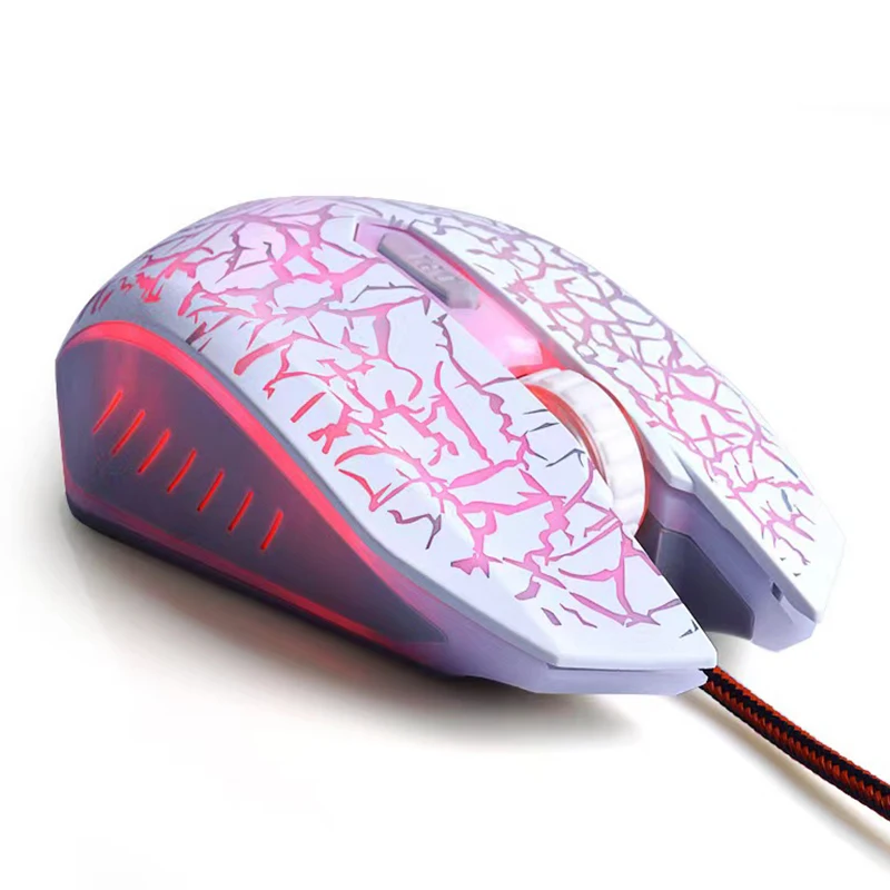 The factory directly supplies colorful luminous radium carved wired gaming mouse1.8m braided wire 2400dpi luminous mouse