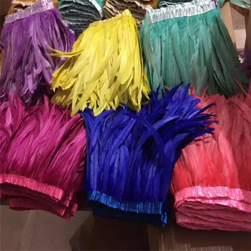 Wholesale Chicken Rooster Feathers Trim String for Carnival Costumes