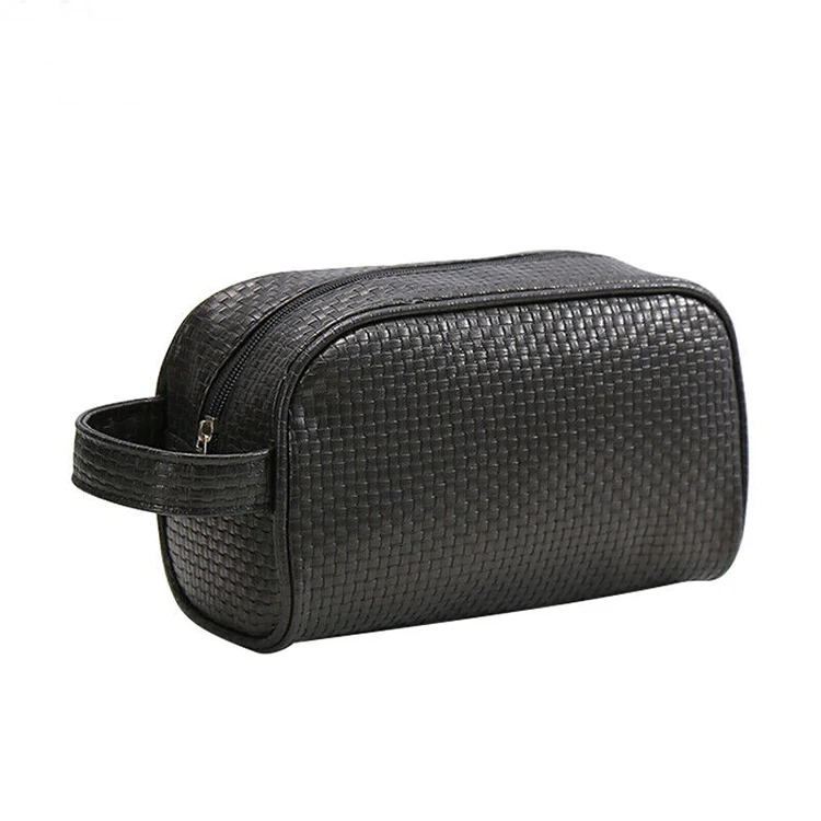Large PU Leather  Men Makeup Cosmetic Bag Toiletry Kit High Quality PU Leather Men Wash Bag