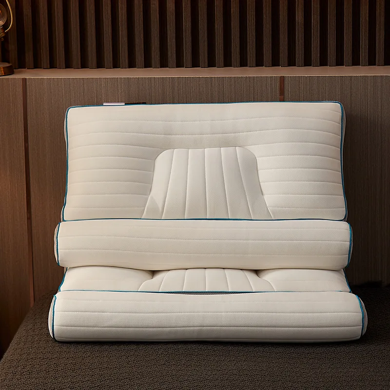 Ergonomically protected cervical spine knitted cotton breathable buckwheat cassia bed pillow