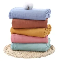 Elinfant 2 layers baby blanket 100 % organic cotton skin  friendly baby muslin swaddle blankets