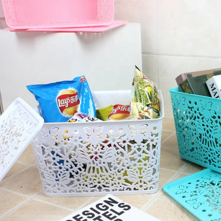 
High-Quality household laundry Rectangular storage Plastic Basket With handle 