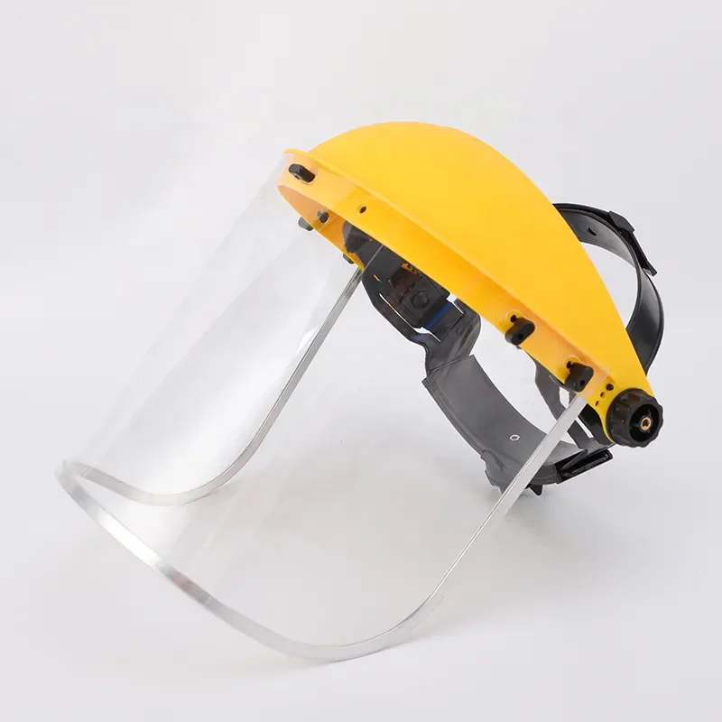HDPE shell transparent PVC visor ratchet adjustable protective safety full face shield