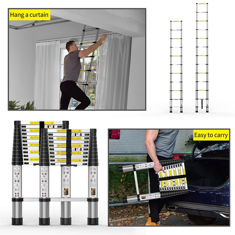 Aluminum multifunctional telescopic ladder foldable ladder suitable for family attic or attic and RV ladder rack