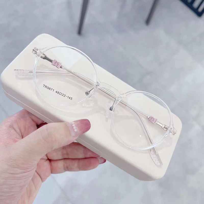 Tr9871New Korean Fashion Plain Glasses Tr90 Trendy Personality Round Frame Retro Glasses Frames for Eye Glasses