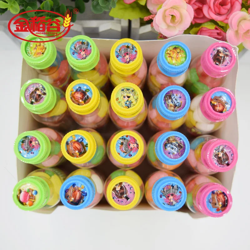Wholesale Bottle Packaging Delicious Jelly Fruity Flavor Sugar Candy Toys Jelly Bean