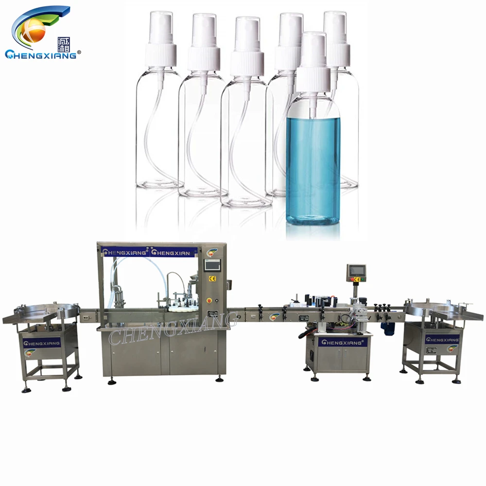 
PLC control 75% alcohol 100ml antiseptic spray filling machine 