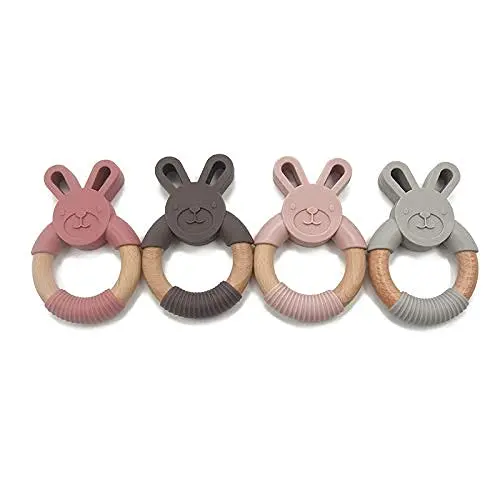2023 New Silicone Freezer Teethers for Babies Toy Newborn Boy Girl Easter Gifts wooden  animal baby teething toy