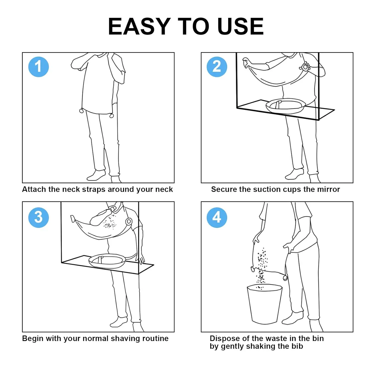 New Care Clean Hair Adult Bib Shaver Holder Bathroom Organizer Gift Male Beard Shaving Apron for Man