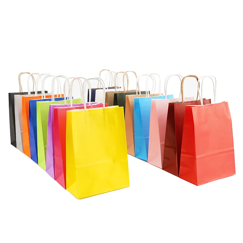 Пользовательский логотип дешевый товар розничная продажа простые белые Коричневые Серые новые мешки из крафт-бумаги в наличии