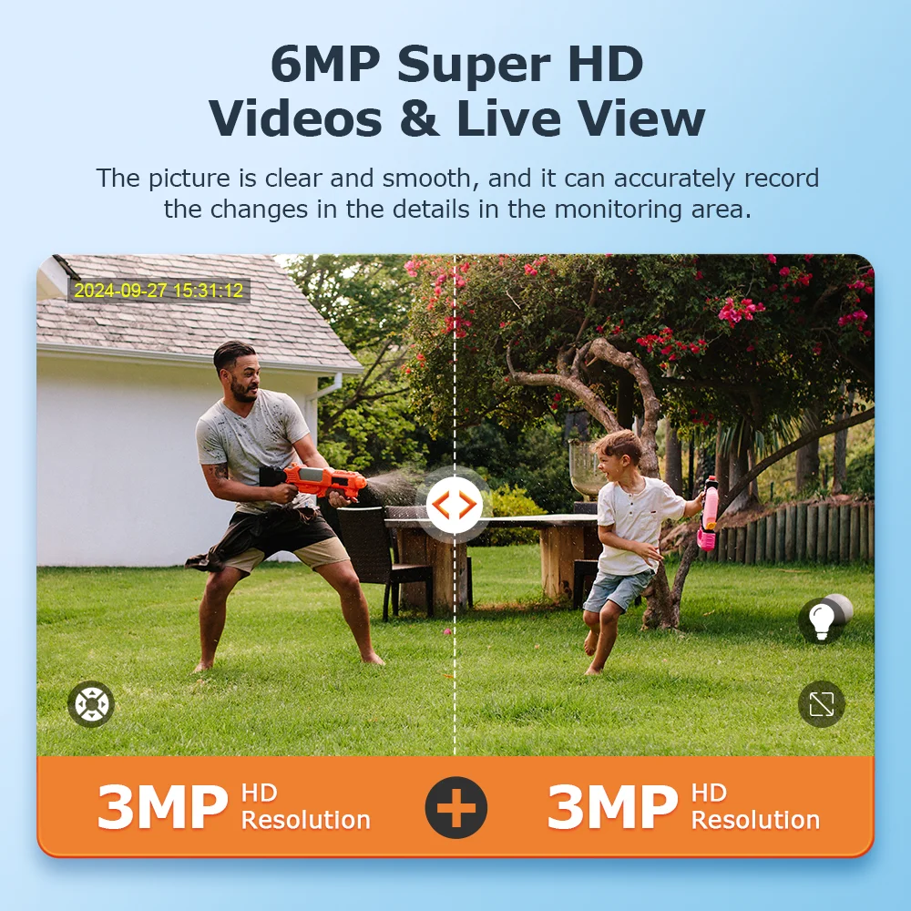 Factory  Dual Lens 6MP Wireless Solar Powered Panel 4G IP PTZ Camera Eseecloud 3K Outdoor 4G Sim Card CCTV Solar Security Camera