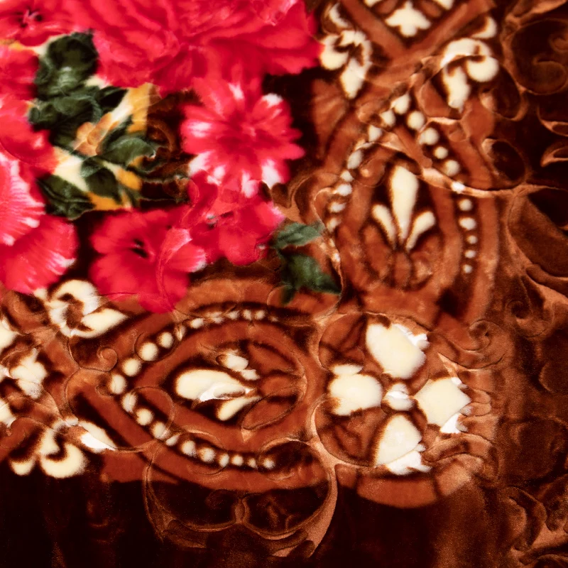 STOCK! Competitive Price Wholesale Korean Mink Blankets Arabic Style Thick Warm Double Ply Embossed Raschel Blankets Big Size