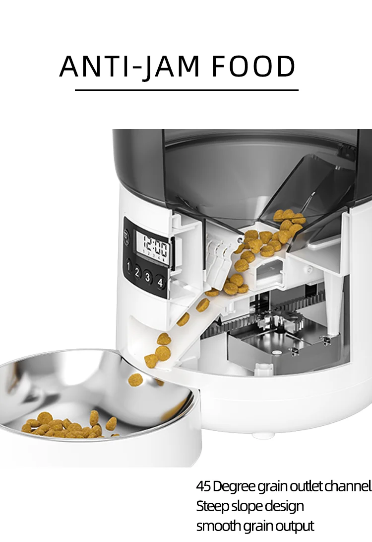 ZYH new wifi remote  dog food feeder smart  automatic pet feeder with stainless steel bowl