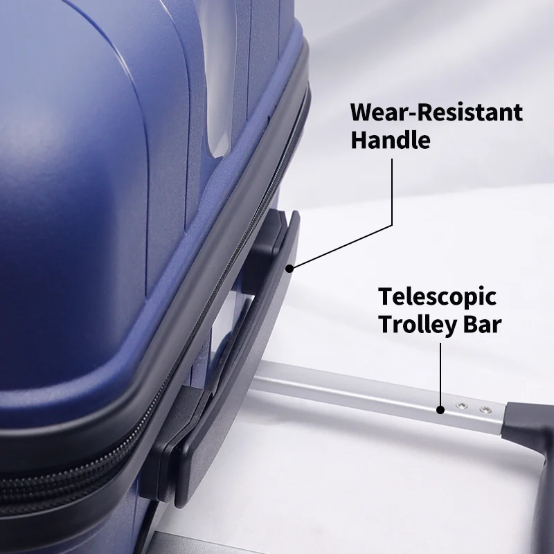 Factory Direct Blue Travel Trolley 3-Piece Set of Carry-On Luggage Silent Universal PP Wheels Spinner Caster Wholesale Products