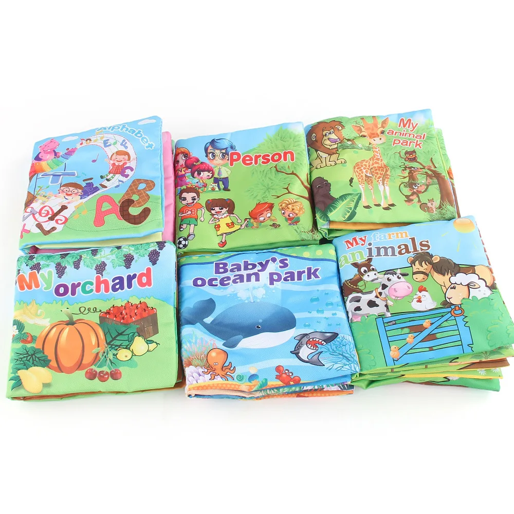 Baby Cloth Book Kids Early Learning Develop Cognize Reading Puzzle Books Parent-child Interactive Soft Rustle Sound Baby Toys