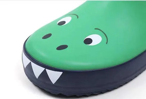Half Height Dinosaur Printed Kids Rubber Rain Boots