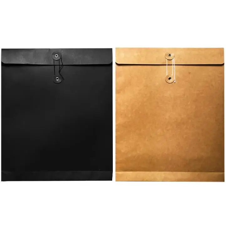 Custom printing brown c4 kraft envelope with string