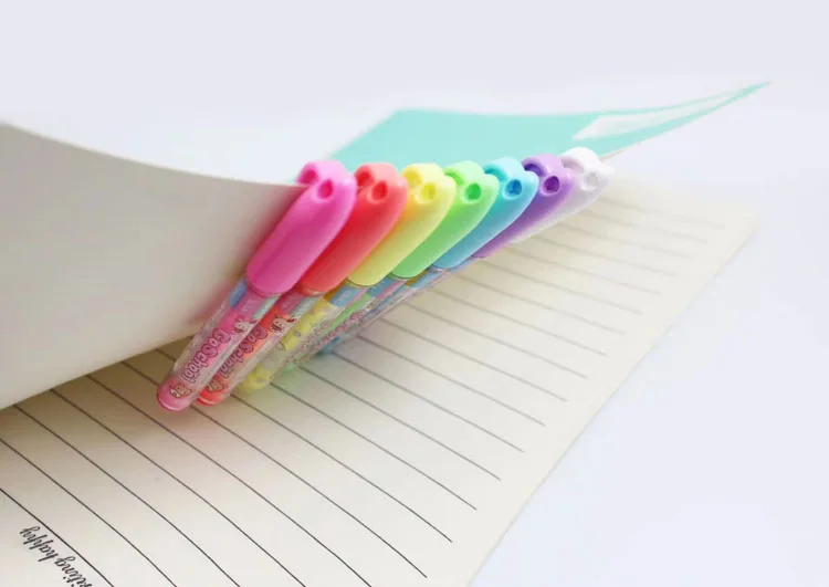 Kids Painting Drawing 7 Colors pens set 9 cm length Cute mini 0.8MM pastel gel  Pens For Drawing School Stationery