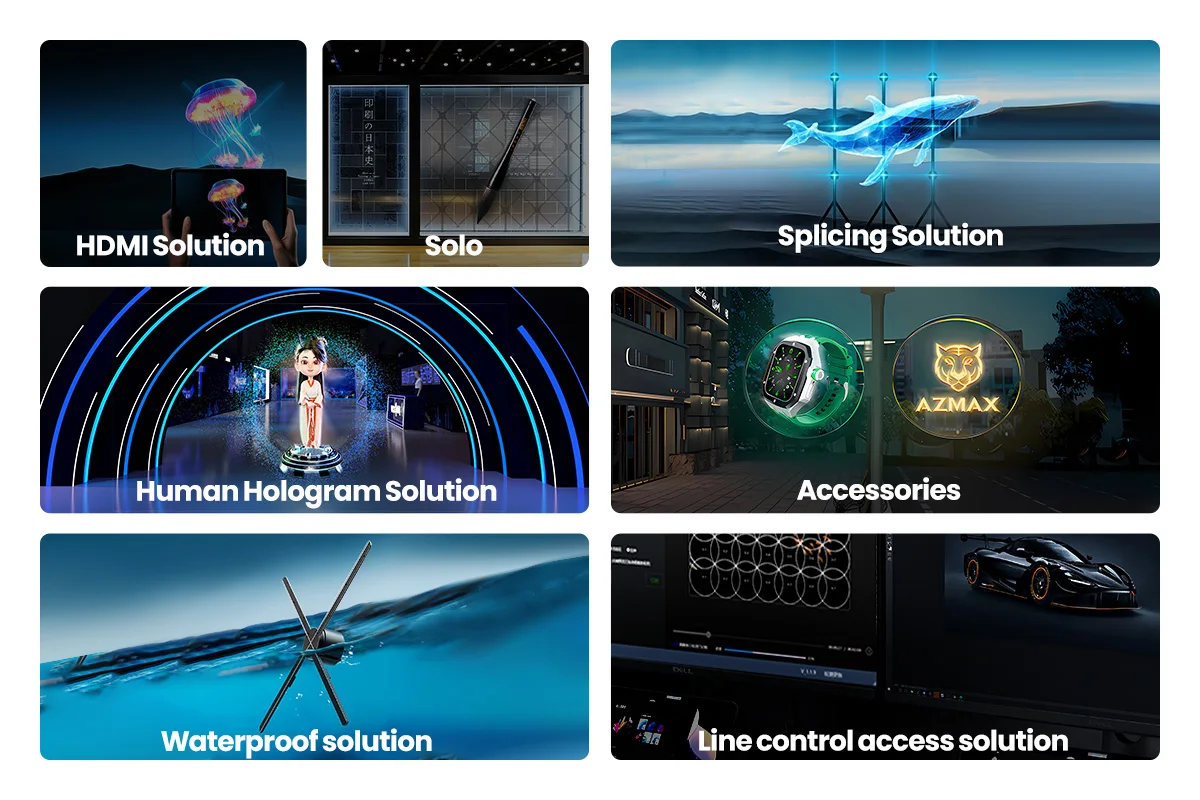 COEUS 1024 LED Full Size 3D Hologram Projector New Ologramma 3D Advertising Equipment Splicing Led Fan Video Wall Display