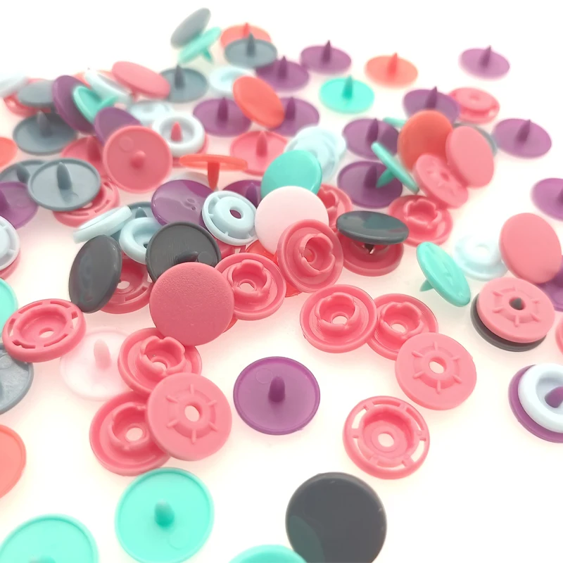 Colorful 9mm 15mm T3 T5 T8 Four Parts Plastic Snaps Press Button Clothes Snap Buttons Plastic