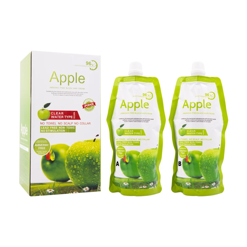 MOKERU Apple Hair Color Cream 500ml*2 Factory OEM/ODM Available Natural Black Coloring Shampoo Hair Dye Cream