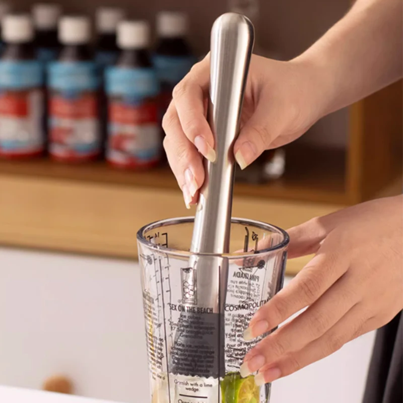 Creation Premium Metal Bar Tool 8 Inch 304 Stainless Steel Cocktail Muddler