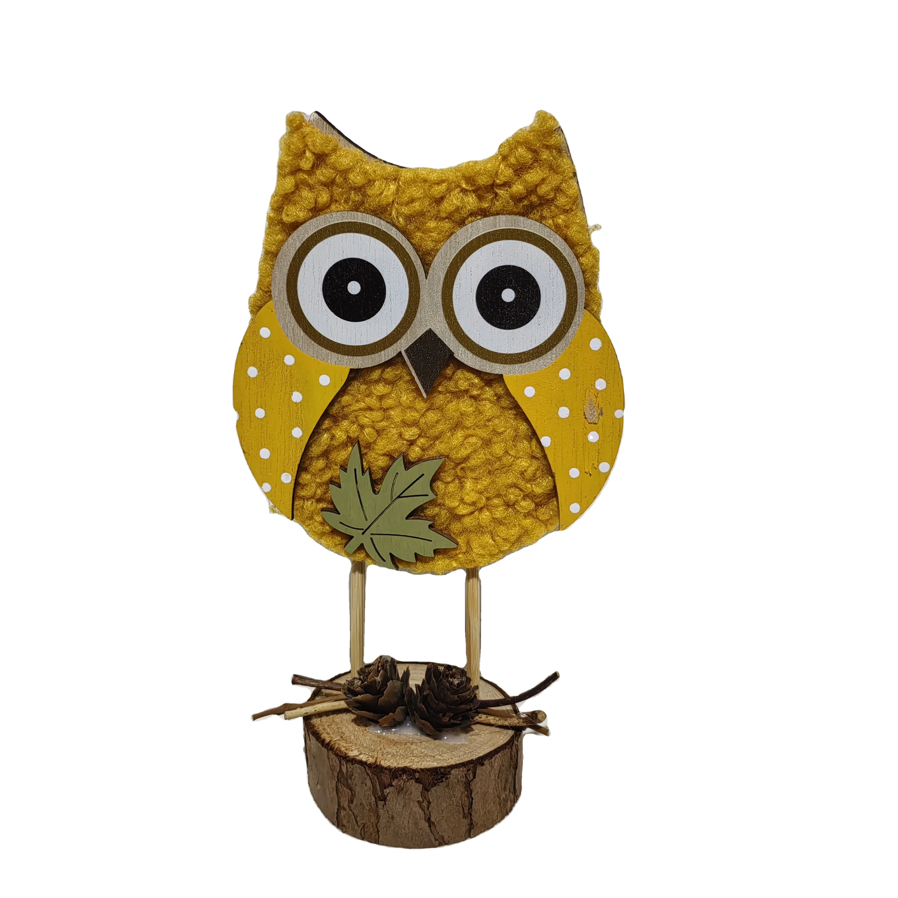 Wholesale Autumn and Harvest Festival Night Owl Ornaments Wooden Crafts for Home Decor Hanging Decoration for Fall Season