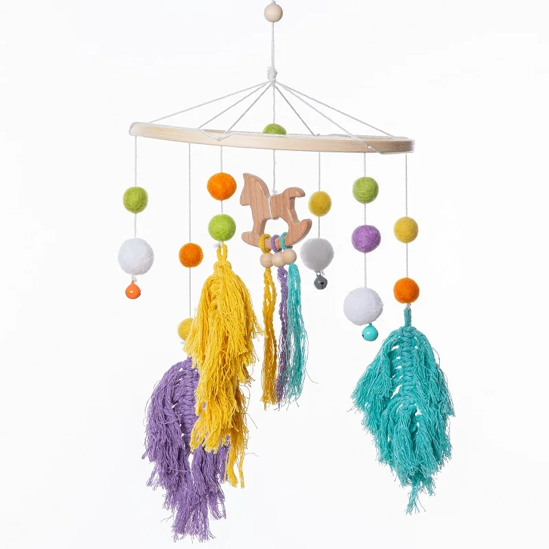 Up to date styling Unique design handmade baby favorite toys tassel bed bell