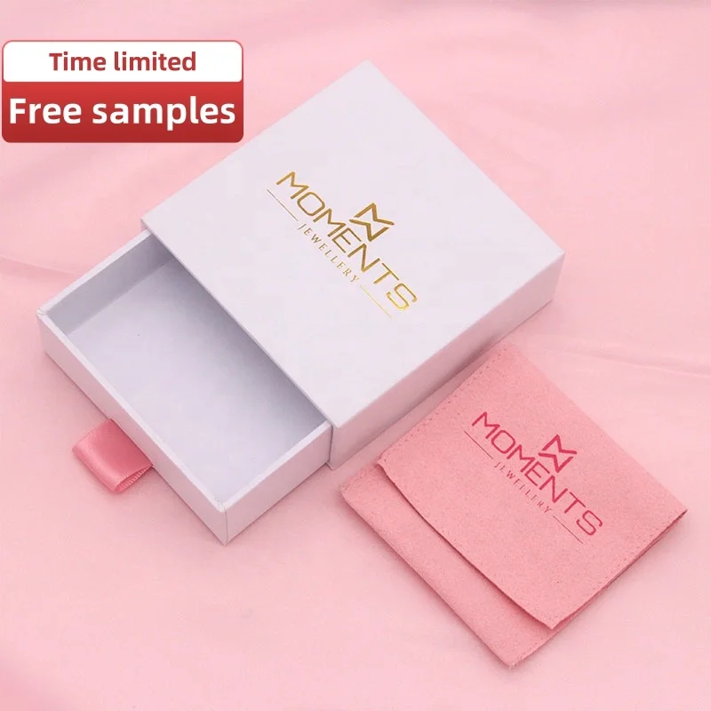 Empty Sliding Drawer Gift Jewelry Box Custom Logo Cardboard Personalised Bracelet Earring Wedding Ring Jewellery Set Packaging