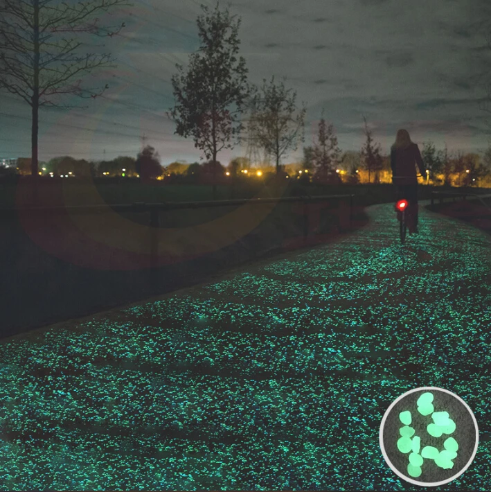 cheap multi-color glow in the dark pebbles super lighting yard landscape bike way path aquarium decor fluorescent stones cobbles