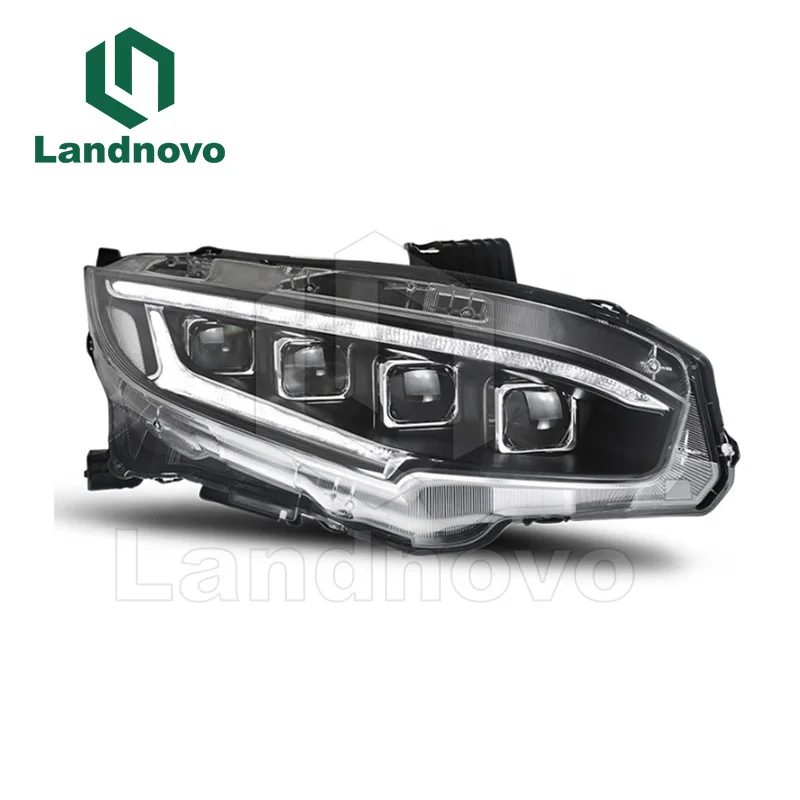 Landnovo full led Modified Car Head Lights Tail Light Halogen & Xenon for Honda Civic 2016-2020 head lamp headlight