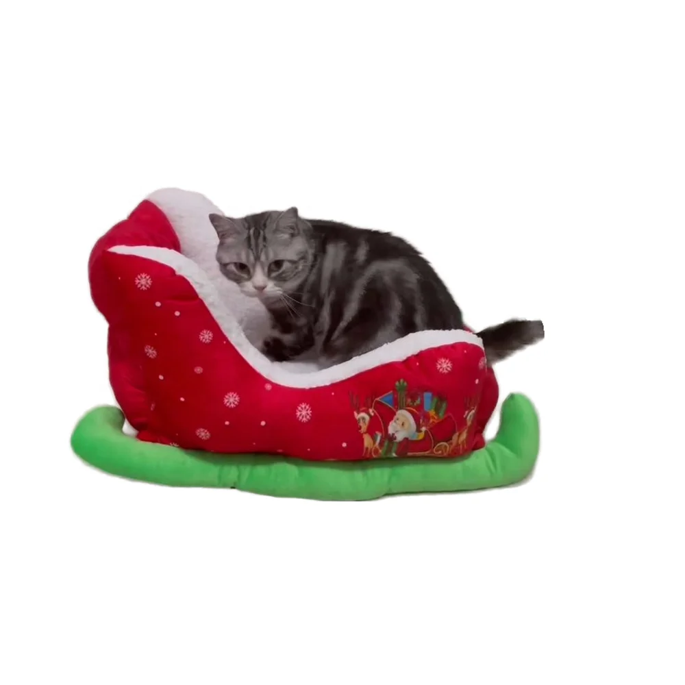 Original Design XL Velvet Pet Bed Winter Warm Cloud Nest Cats Dogs Sustainable Fiber Cloth Sponge Materials Small Christmas Cat