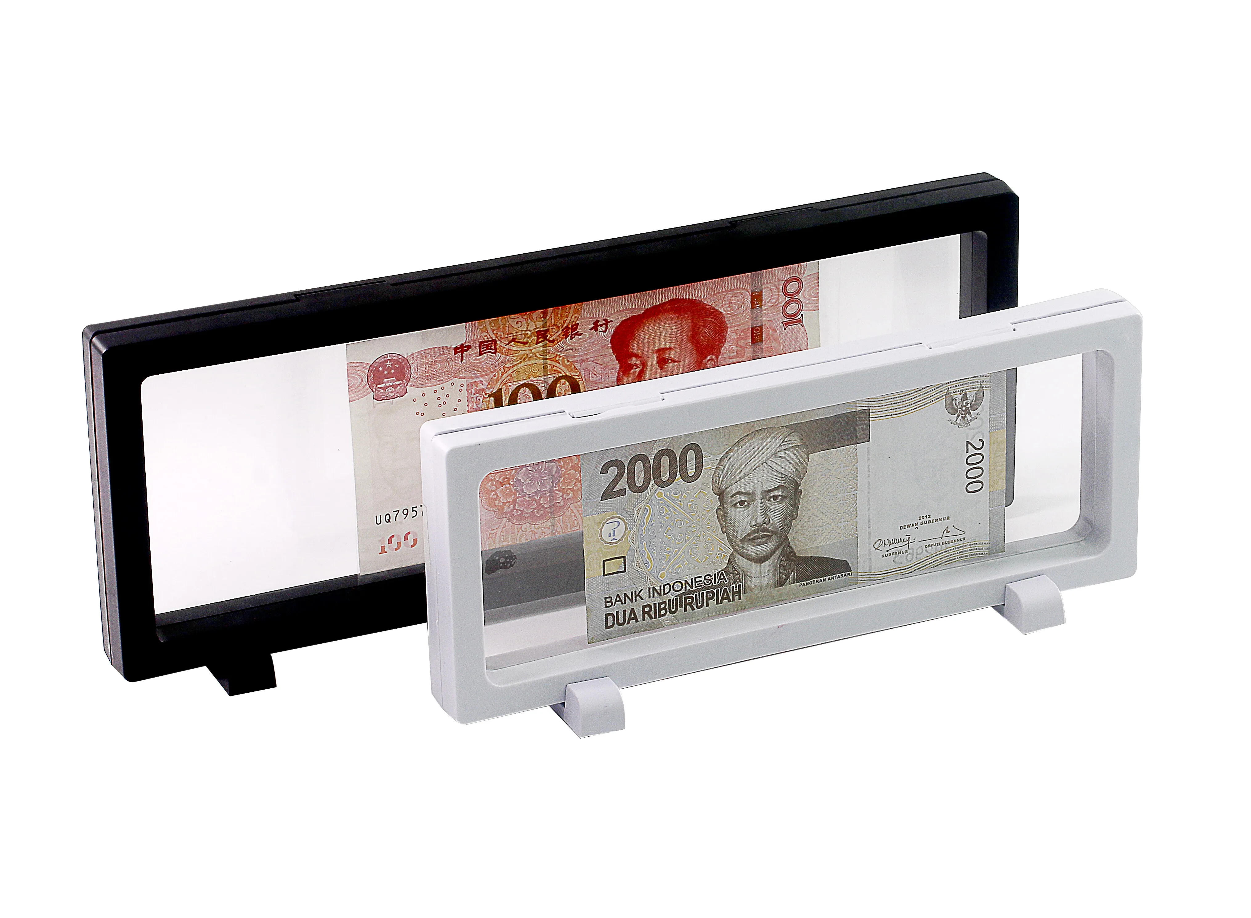 Floating  frame/3D Coin  Display Case Stand Holder Magic Suspension Box,with foot 230*90*20mm