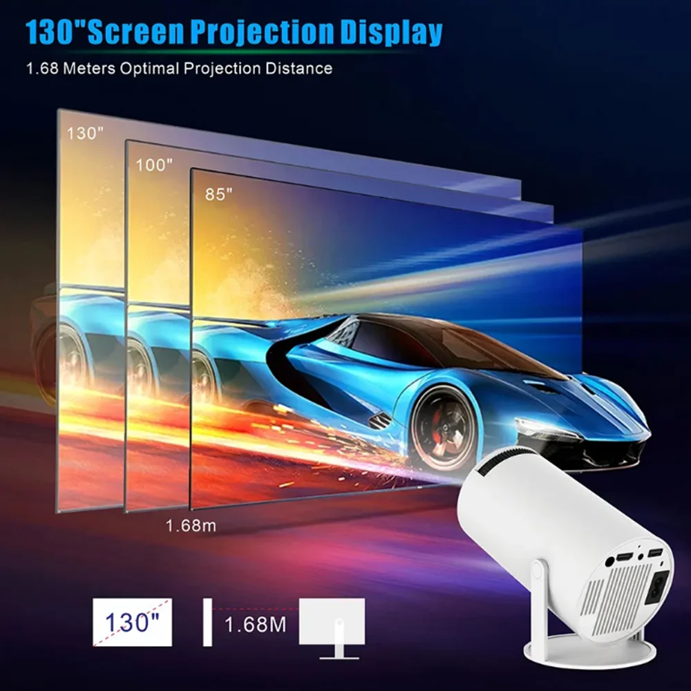 4K Wifi6 HY300 Pro Android 11 260 ANSI Dual WIFI BT5.0 720P домашний кинотеатр открытый портативный проектор