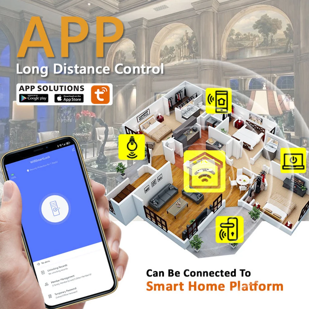 Biometric Fingerprint Intelligent Digital Smart Door Lock Digital Keypad Door Lock