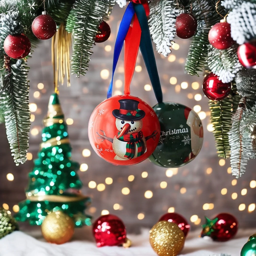 Christmas Ball Tin Kids Candy Toy Gift Packing with round Iron Tinplate Ball Box for Wedding Candy Boxes