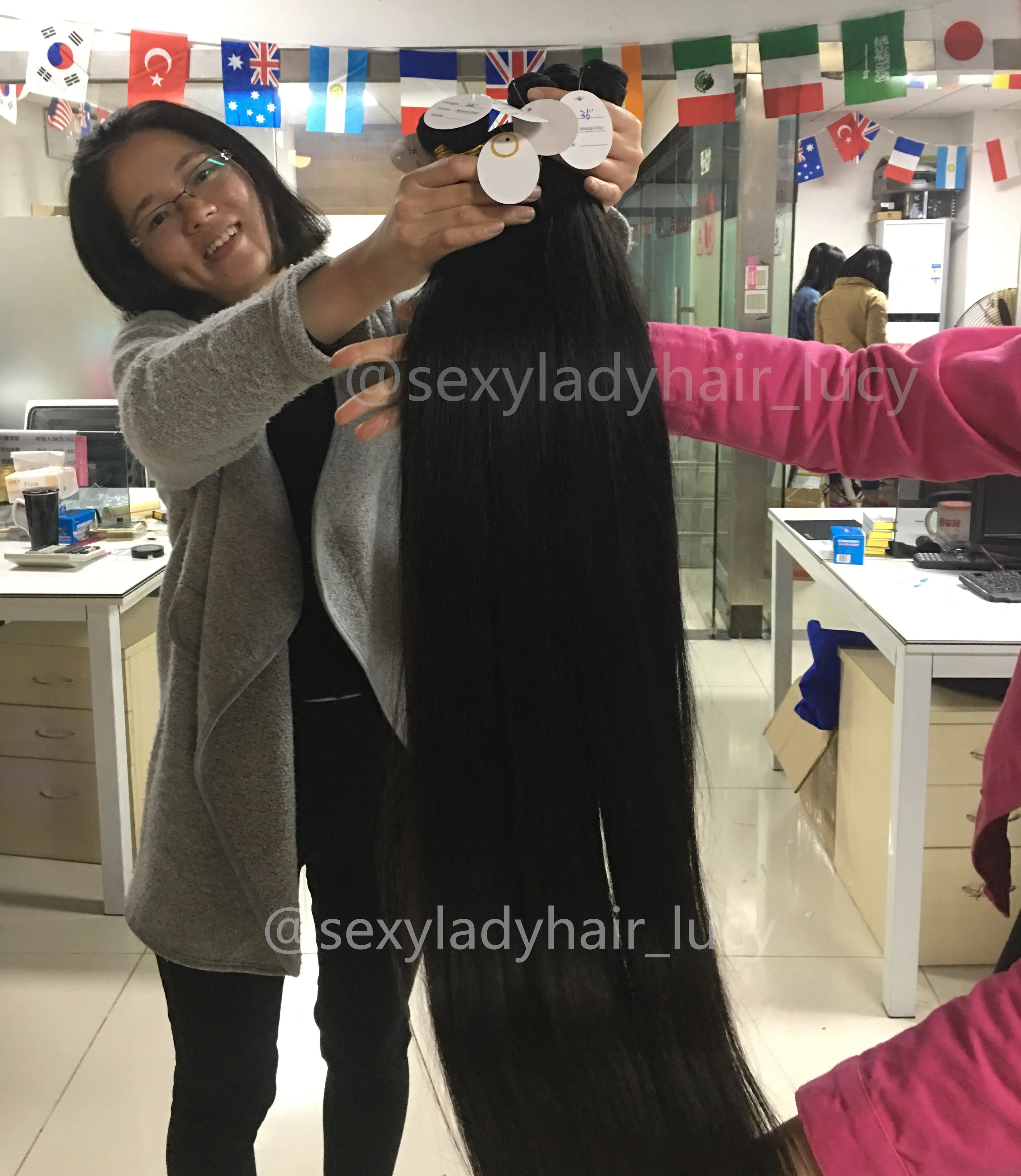 Wholesale Straight Human Hair Extensions Raw Unprocessed Double Welf Drawn Virgin Indian Human Hair Vendor