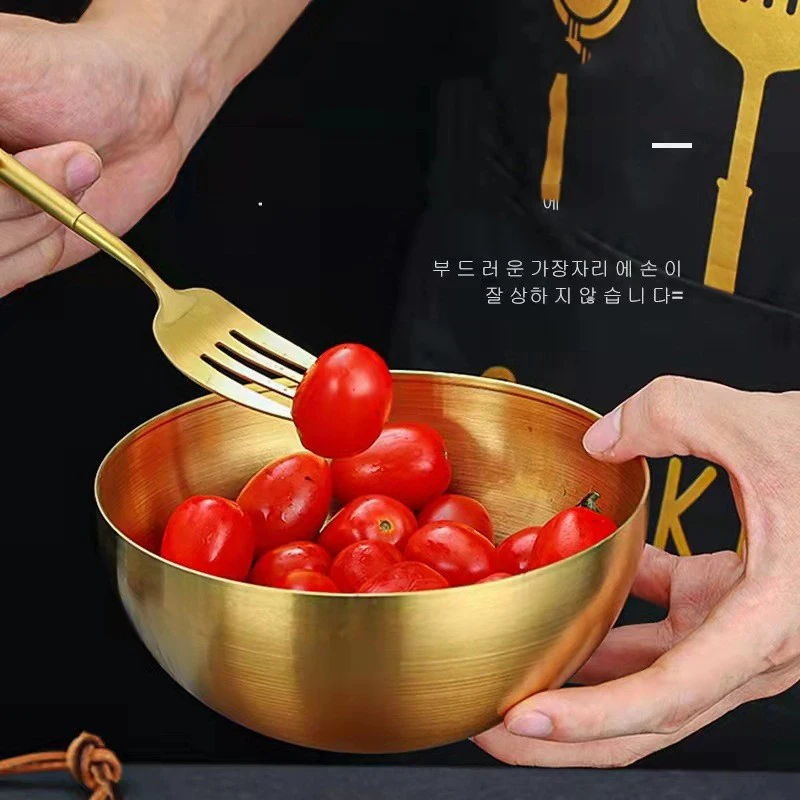 Золотые чаши 15 см 20 чаша для фруктов из нержавеющей стали металлическая Корейская декоративная круглая смешивания