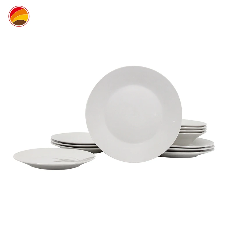 White ceramic round plate western restaurant commercial plate