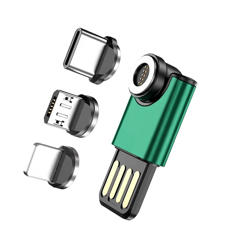 540 Rotate Magnet Mini Dual Sides Usb Mini Magnetic Data Cable Fast Charging Charger for Mobile Phone Earphone Portable Device
