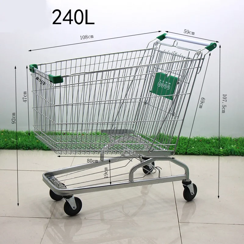 Electric foldable Supermarket shopping trolley carts with 4 wheels