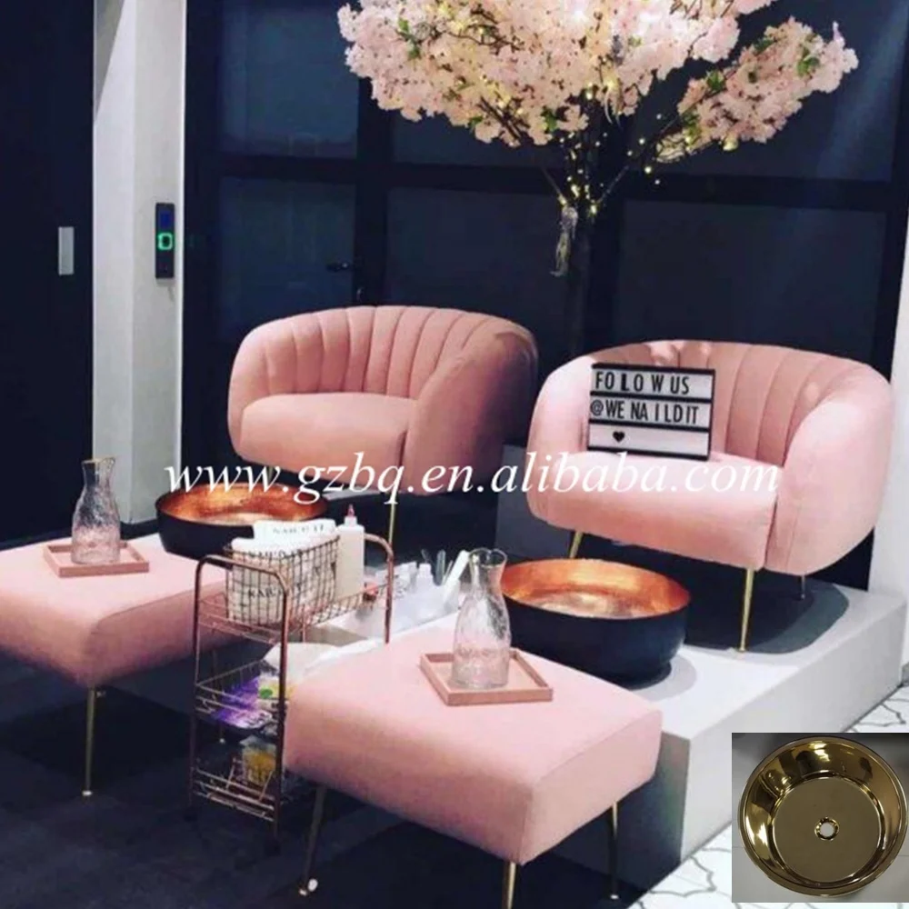2019 New arrival wholesale sink bowl gold pedicure bowl used nail shop pedicure foot tub
