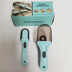 Kitchen Baking Tools Multifunctional 2PCS Plastic Adjustable Measuring Cup Spoon Set for Solid Powder Liquid