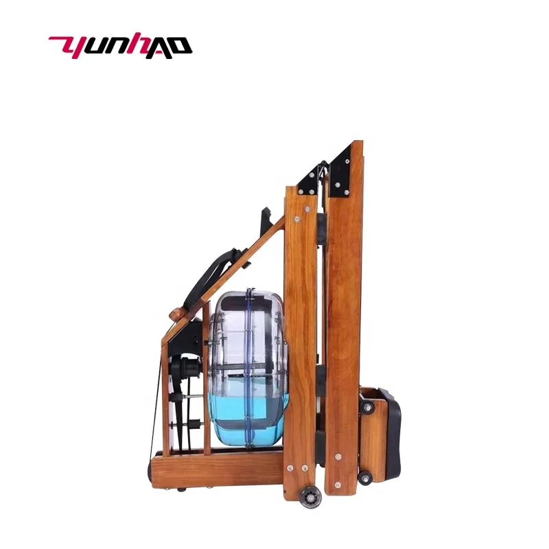 hot sale indoor sports fitness double track wooden rowing machine