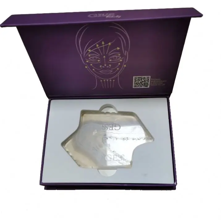 GESS Body Quartz Jade Stone Gua Sha Scraping Massage Board Tool Set gray agate