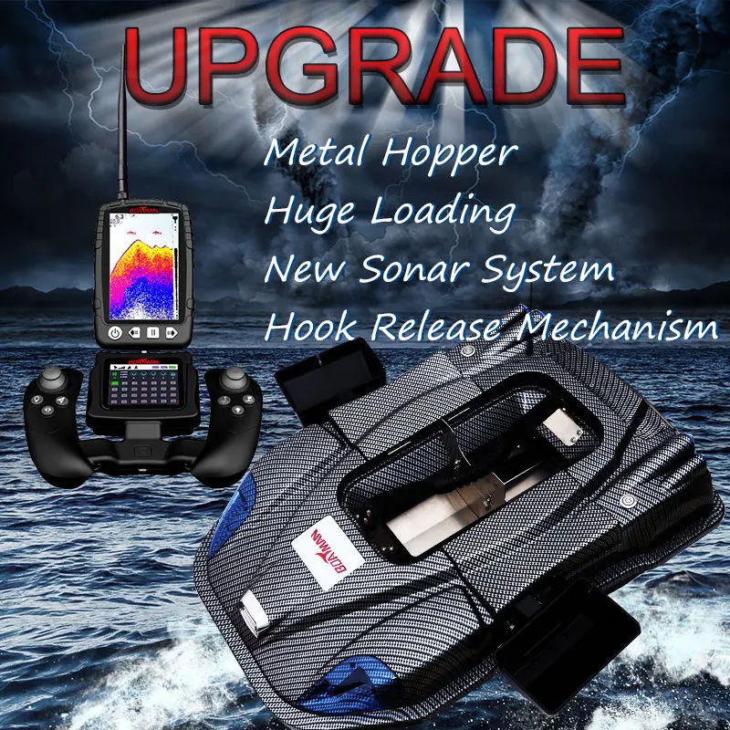 Wholesale Upgraded Leader Pro GPS Large 4Kg hopper Autopilot GPS rc fishing bait boat with sonar fish finder