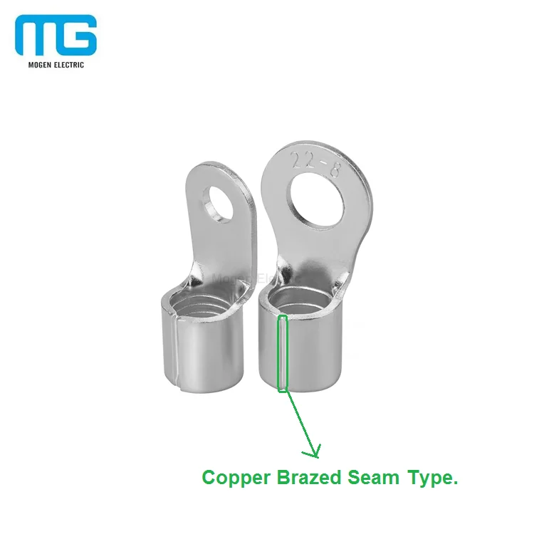 Bare copper ring terminal non-insulated cable lugs crimp wire terminals